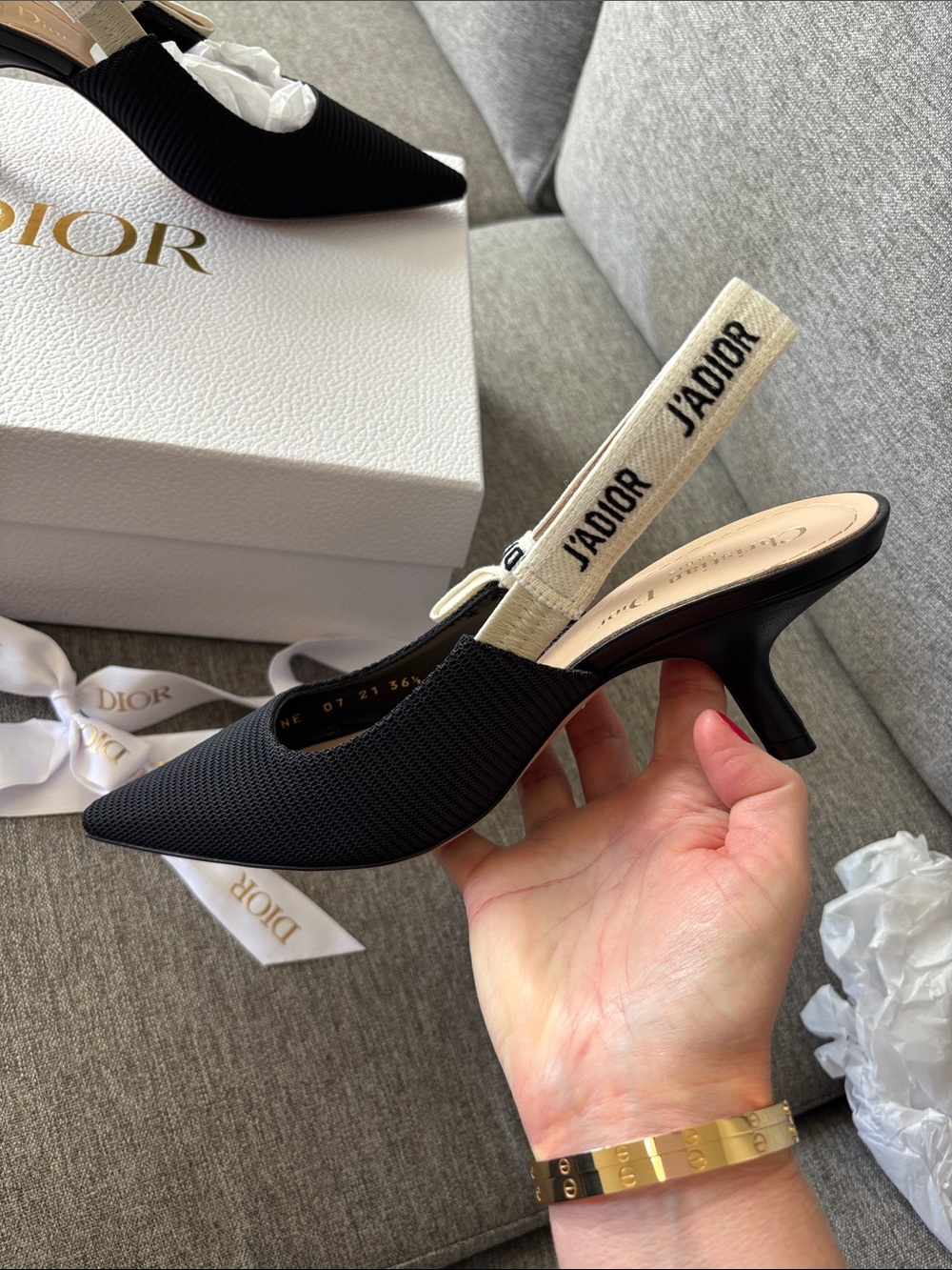 Dior Christian Dior Black J'Adior Slingback Kitten Heel Pumps 36 1/2 EU - NWT - Picture 4 of 15